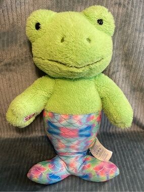 Build A Bear (BAB) Green  Mermaid Frog Plush Stuffed Animal